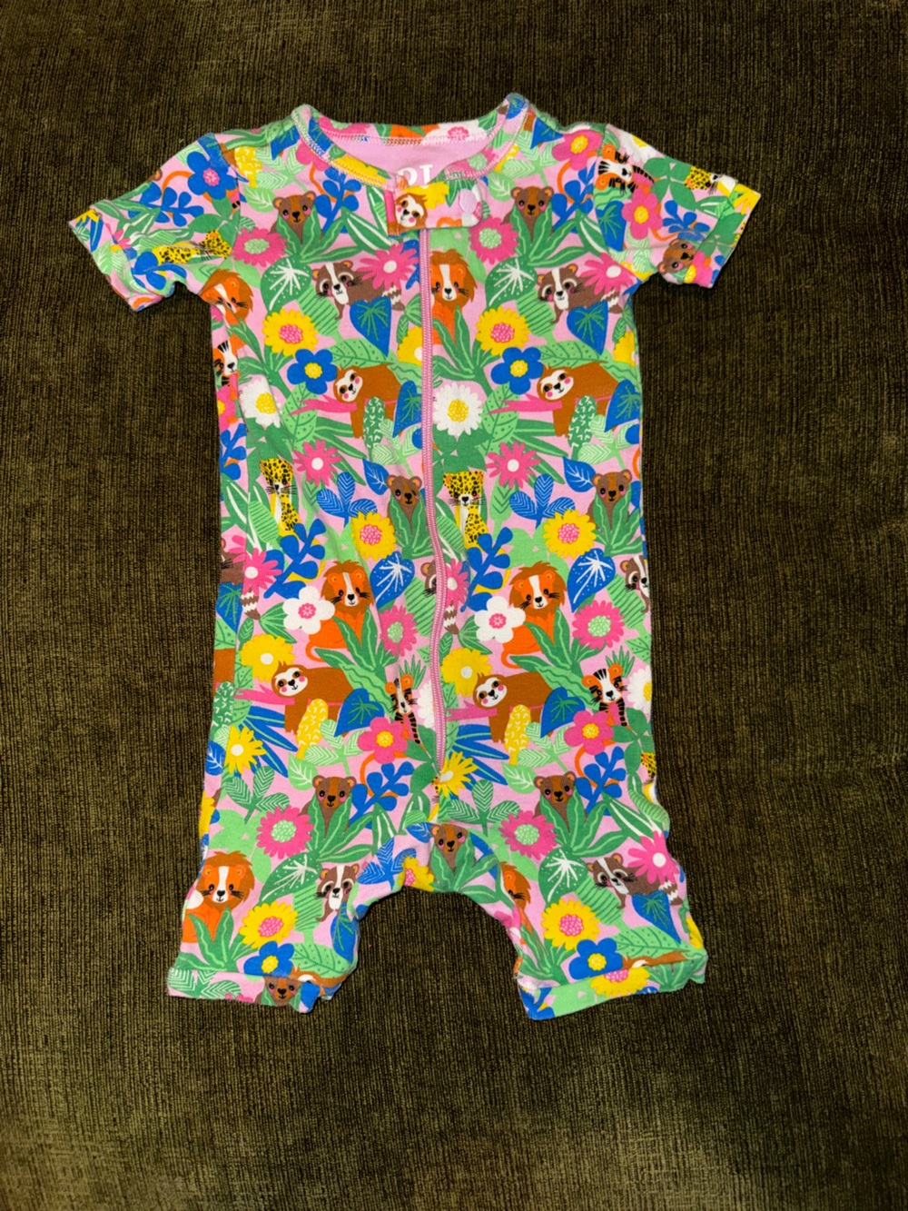 PJ Place Pink Tropical Short Sleeve Outfit